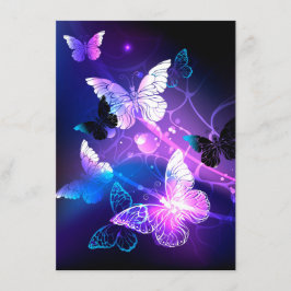 Bakgrund med nattfjärilar inbjudningar