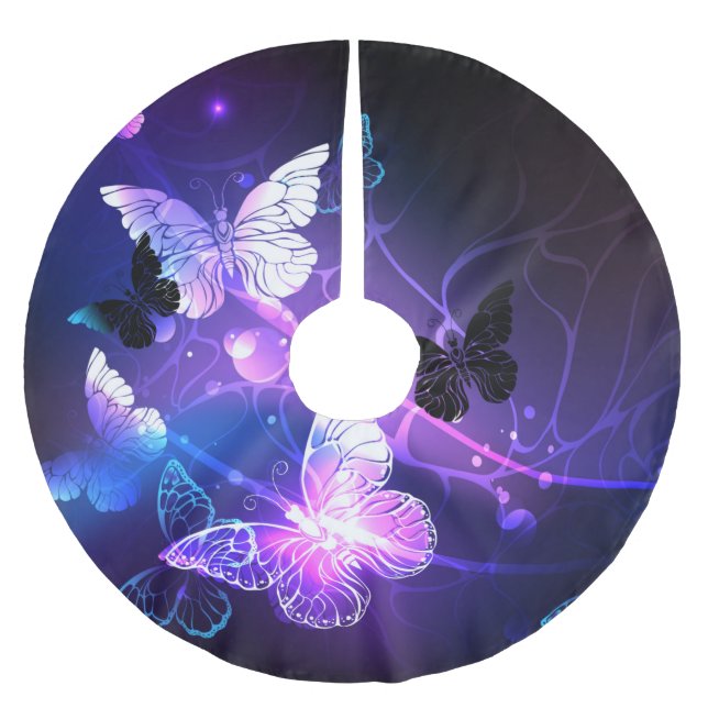 Bakgrund med nattfjärilar julgransmatta borstad polyester (Framsidan)