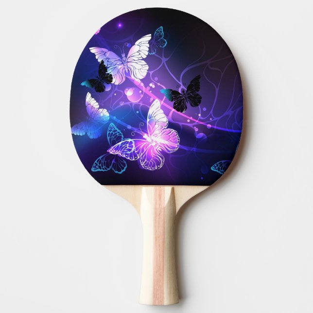 Bakgrund med nattfjärilar pingisracket (Framsidan)