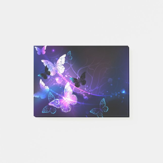 Bakgrund med nattfjärilar post-it block (Framsida)