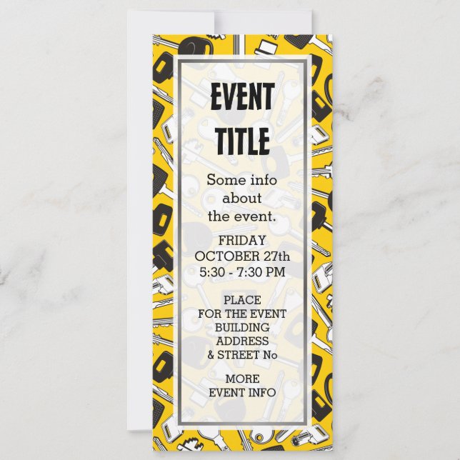 Bakgrund med nyckelset inbjudningar (Framsida)