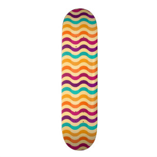 Bakgrund med ränder i retro 2 mini skateboard bräda 18,7 cm