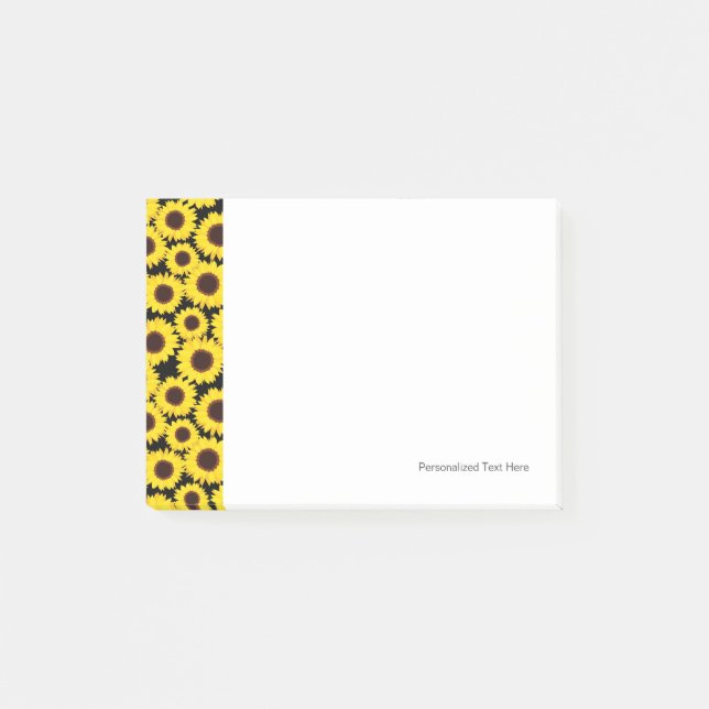 Bakgrund med solblommor post-it block (Framsida)