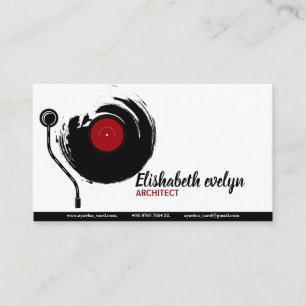 bakgrund med vinylregistrering visitkort