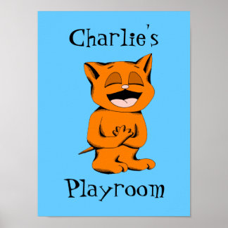 Bakgrund och text Leksak som matchar mocha-katt fö Poster