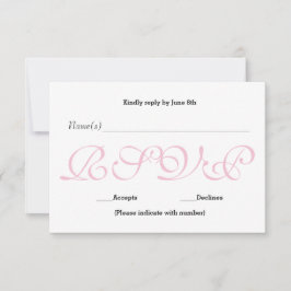 Bakgrund Rosa - RSVP Mottagnings Svarskort OSA Kort