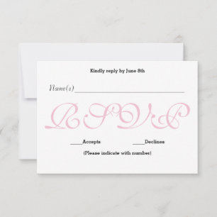 Bakgrund Rosa - RSVP Mottagnings Svarskort OSA Kort