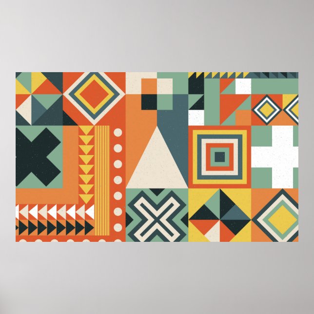 Bakgrund som samlats in från geometriska former i  poster (Framsidan)