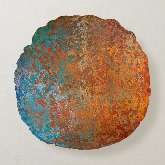 Bakgrund struktur rust gammal brun rund kudde (Framsidan)