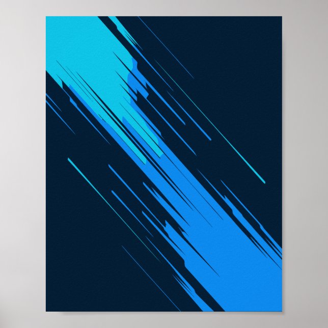 Bakgrund till Abstrakten Dynamic Blue Streaks Poster (Framsidan)
