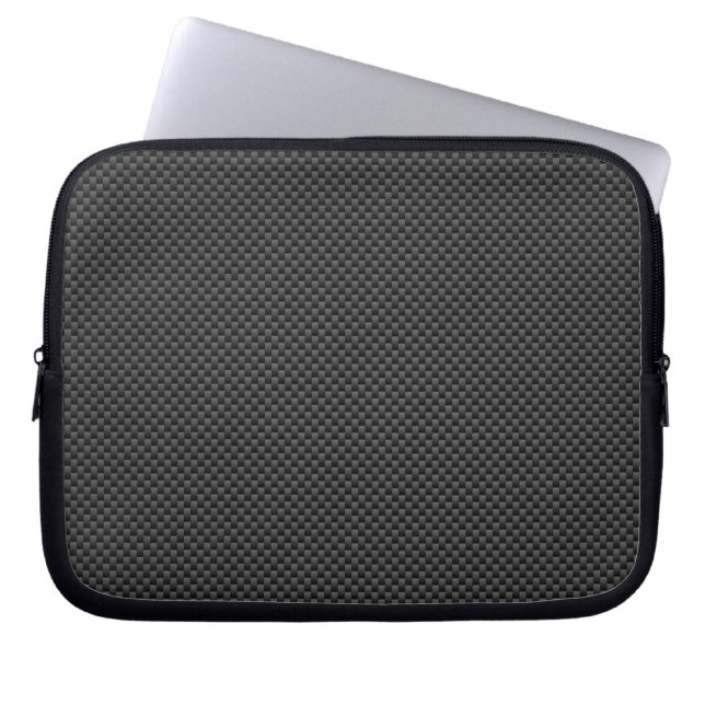 Bakgrund till Black Carbon Fiber Stil Skriv ut Laptop Sleeve (Framsidan)