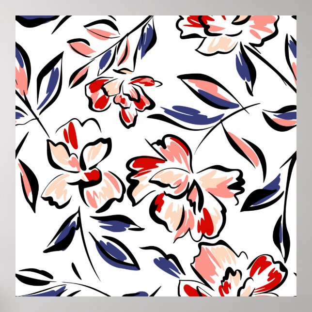 Bakgrund till blommigten i Hand plockade sommar. B Poster (Framsidan)
