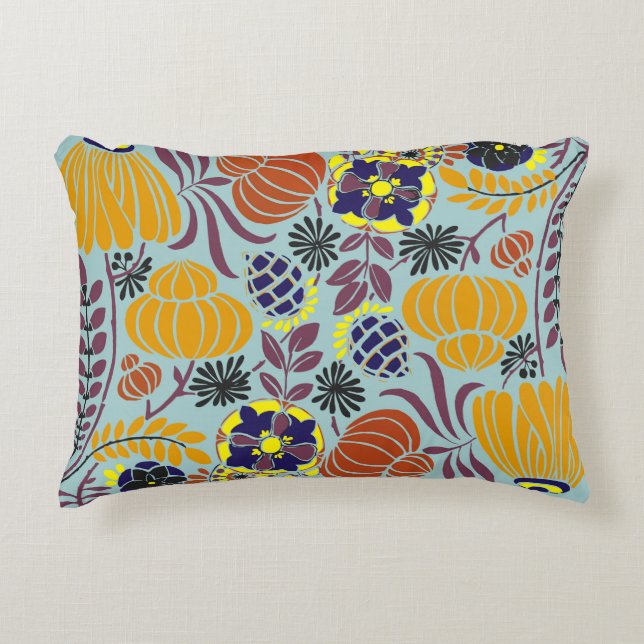 Bakgrund till blommigtens utformning prydnadskudde (Framsidan)