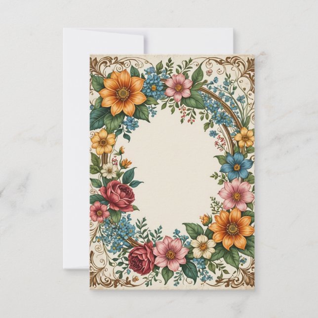 Bakgrund till blommornas Bouquet Bröllop med lätt  Inbjudningar (Framsida)