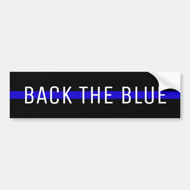 BAKGRUND TILL BLUE SUPPORT POLICE BUMPER STICKER BILDEKAL (Framsidan)