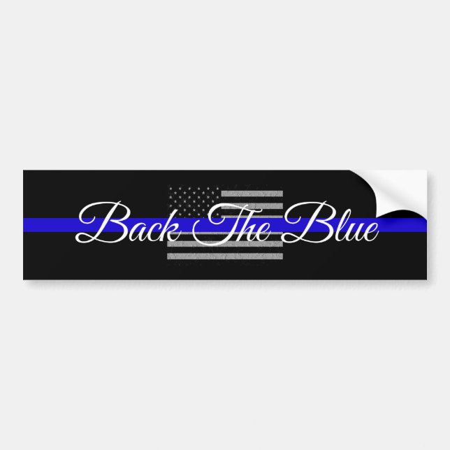 BAKGRUND TILL BLUE SUPPORT POLICE BUMPER STICKER BILDEKAL (Framsidan)