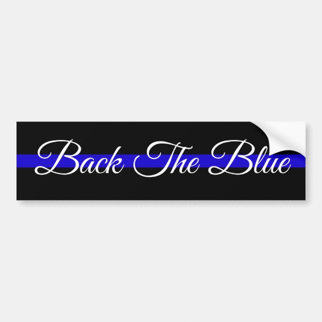 BAKGRUND TILL BLUE SUPPORT POLICE BUMPER STICKER BILDEKAL (Framsidan)