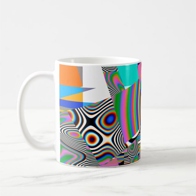 Bakgrund till brant abstrakt. Färgfull mönster. Ge Kaffemugg (Vänster)