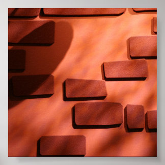 Bakgrund till BrickWall-foto Poster