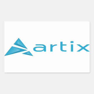 Bakgrund till den vita logotypen Artix-vågrät Rektangulärt Klistermärke