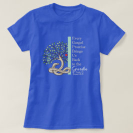 BAKGRUND TILL DET GARDEN-kristna Gospelet Blue Kor T Shirt