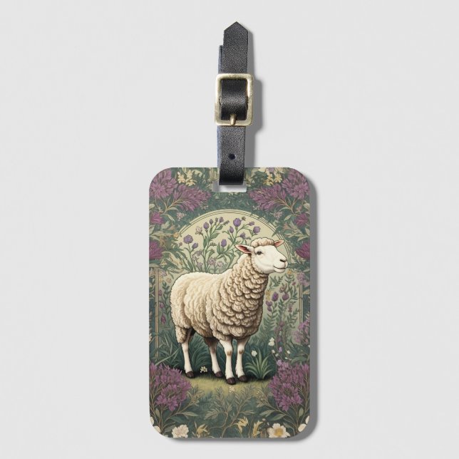 Bakgrund till elegant Sheep Lavender blommigt Bagagebricka (Framsida vertikal)