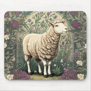 Bakgrund till elegant Sheep Lavender blommigt Musmatta