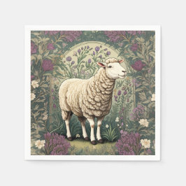 Bakgrund till elegant Sheep Lavender blommigt Pappersservett