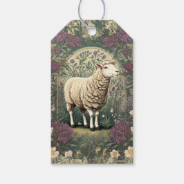 Bakgrund till elegant Sheep Lavender blommigt Presentetikett