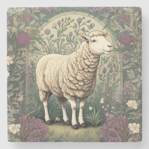 Bakgrund till elegant Sheep Lavender blommigt Stenunderlägg