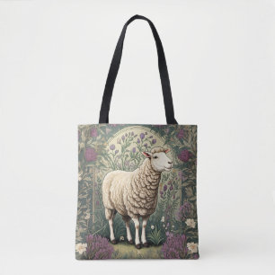 Bakgrund till elegant Sheep Lavender blommigt Tygkasse