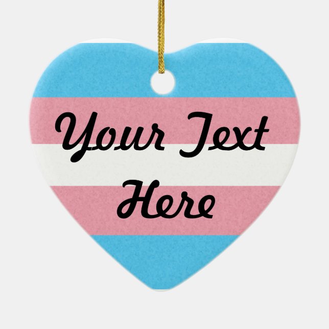 Bakgrund till Färgad för transgenPridets Flagga Julgransprydnad Keramik (Baksidan)