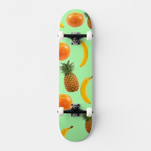 Bakgrund till Grönten för Tropiska fruktskal Mini Skateboard Bräda 18,5 Cm (Framsida)
