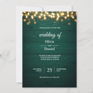 Bakgrund till inbjudan till Rustic Teal Wood Weddi