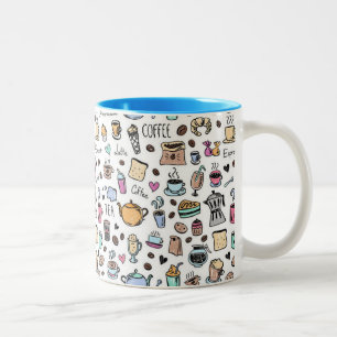 Bakgrund till kaffedoodle Två-Tonad mugg
