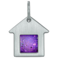 Bakgrund till lila folie med stjärnor