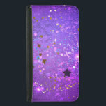 Bakgrund till lila folie med stjärnor plånboksfodral för samsung galaxy s5<br><div class="desc">Bakgrund med guld och blå stjärnor. Bakgrund med stjärnor.</div>