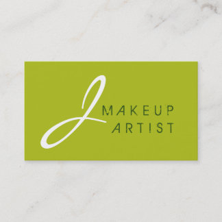 Bakgrund till Monogram Makeup Artist Acid grönt Visitkort