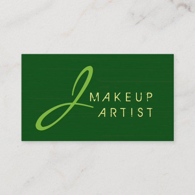 Bakgrund till Monogram Makeup Artist Grönt #2 Visitkort (Framsida)