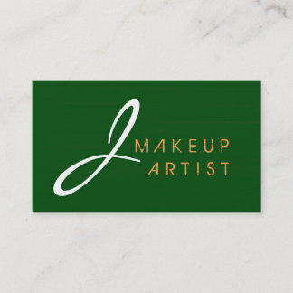 Bakgrund till Monogram Makeup Artist Grönt Visitkort