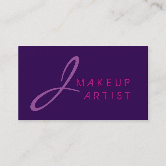 Bakgrund till Monogram Makeup Artist Lila Visitkort (Framsida)