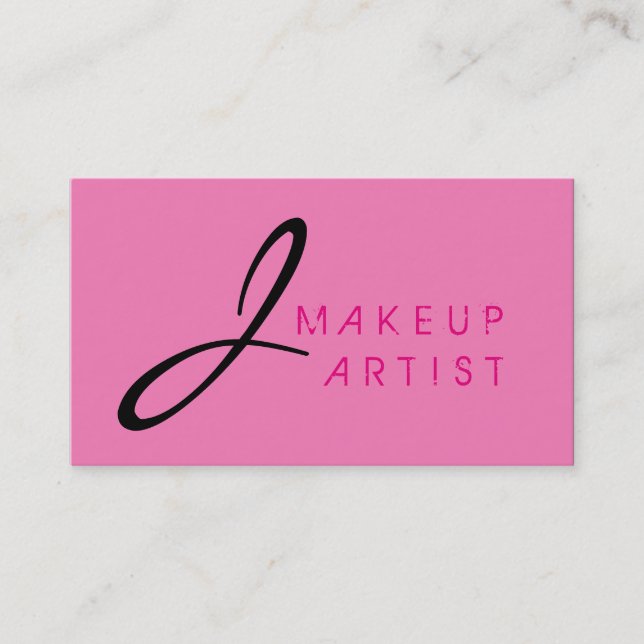 Bakgrund till Monogram Makeup Artist Rosa Visitkort (Framsida)