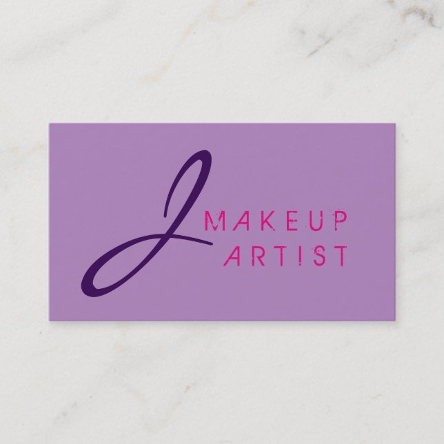 Bakgrund till Monogram Makeup Artist Violet Visitkort (Framsida)
