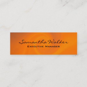 Bakgrund till Orangen Slim Handwrite Modern Trendi Mini Visitkort