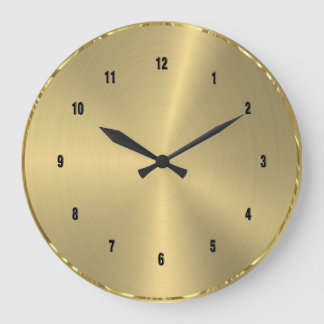 Bakgrund till Shiny Metallic Faux Guld Stor Klocka