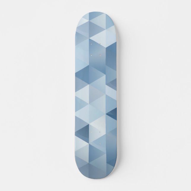 Bakgrund till trianglar i blått och grått mini skateboard bräda 18,5 cm (Framsida)