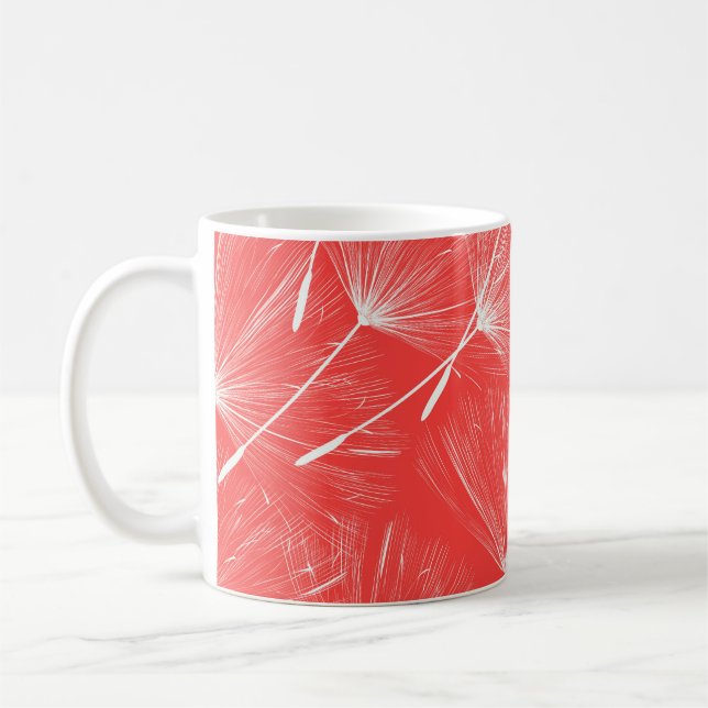 Bakgrund till Vintagen för Dandelion Seeds. Kaffemugg (Vänster)