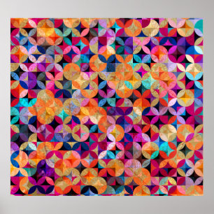 Bakgrund till Vintagen i Bright Circles-Abstrakte Poster