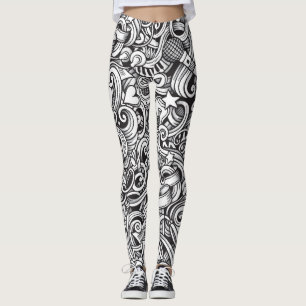 Bakgrund till Vintagen Music Doodles Leggings