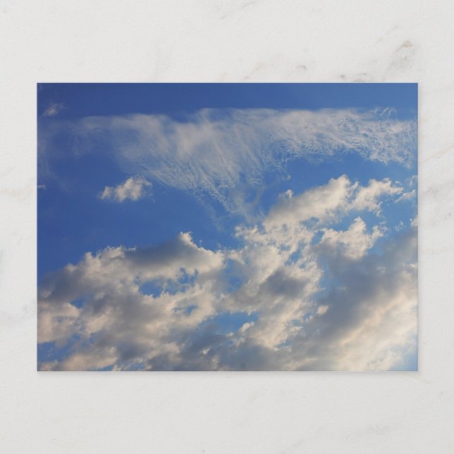 Bakgrunden till blå himmel. vykort (Framsida)